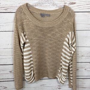 360 Sweater Linen Blend Pocket Striped Sweater Sml